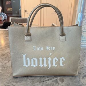 Low Key Boujee Gold Tote Bag
